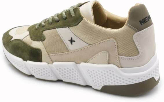 Newlab Witte en Bruine Appleskin Sneaker oor Heren White Heren