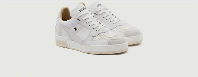 Newlab Witte Leren Sneakers met Handgemaakte Rubberen Zool White Heren