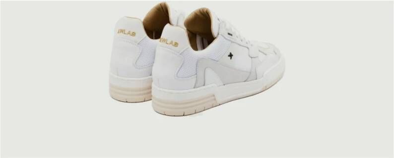 Newlab Witte Leren Sneakers met Handgemaakte Rubberen Zool White Heren