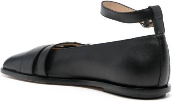 Niccolò Pasqualetti Zwarte Leren Gesp Enkelband Schoenen Black Dames