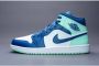 Nike Air Jordan 1 Mid Mystic Navy Mint Foam Blauw Heren - Thumbnail 4