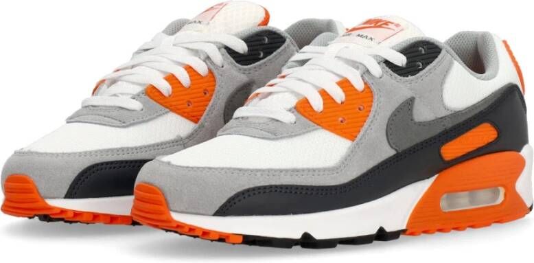 Nike Air Max 90 Lage Schoen Wit Grijs Oranje Multicolor Heren