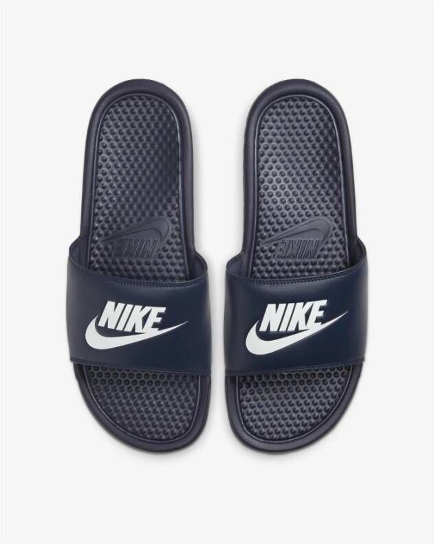 Nike Blauwe Platte Imitatie Leren Muiltjes Blue Heren