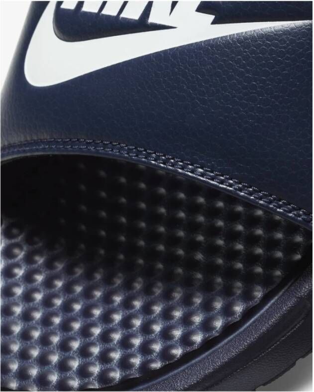Nike Blauwe Platte Imitatie Leren Muiltjes Blue Heren