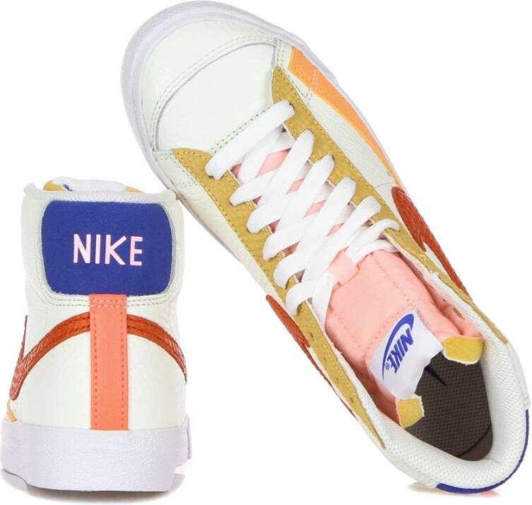 Nike Blazer Mid 77 Hoge Sneaker Oranje Wit Multicolor Dames