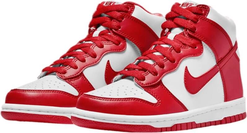 Nike Klassieke Rode Dunk High Sneakers Rood Dames
