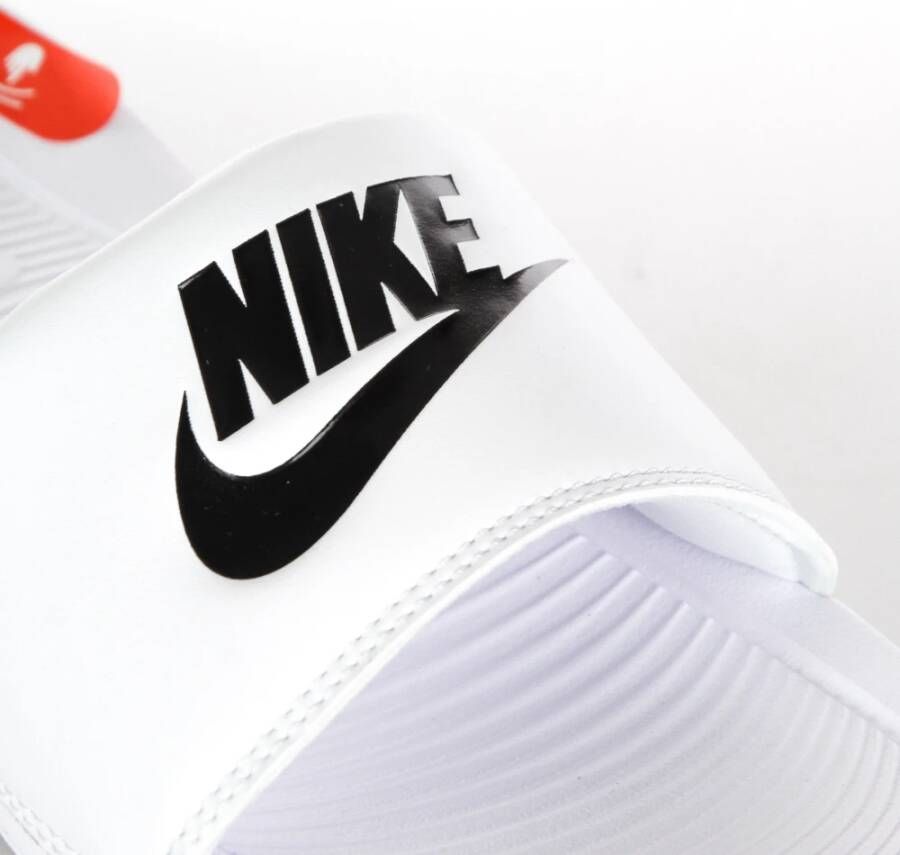 Nike Flexibele Slide Slippers Wit Zwart Wit White Dames