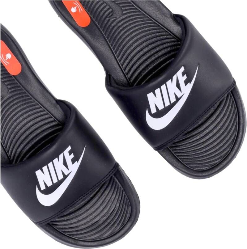 Nike Flexibele Slide Slippers Zwart Wit Black Dames