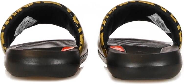Nike Gedrukte Slide Pantoffels Chutney Wit Zwart Yellow Dames