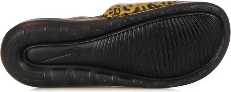 Nike Gedrukte Slide Pantoffels Chutney Wit Zwart Yellow Dames