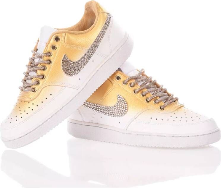 Nike Handgemaakte Wit Goud Sneakers Multicolor Dames