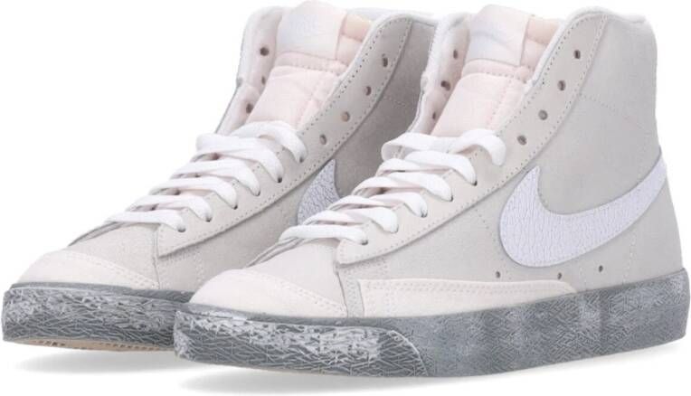 Nike Hoge Sneaker Wit Groen Gebarsten Leer White Heren