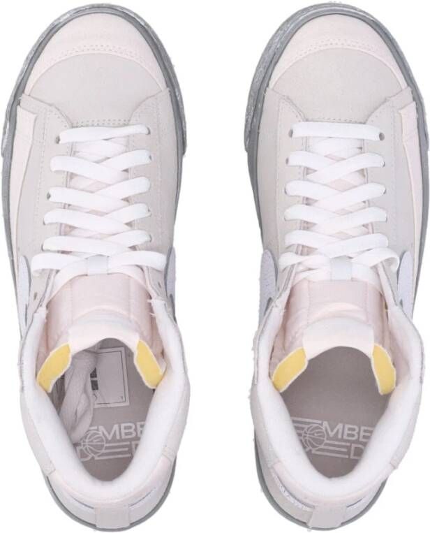 Nike Hoge Sneaker Wit Groen Gebarsten Leer White Heren