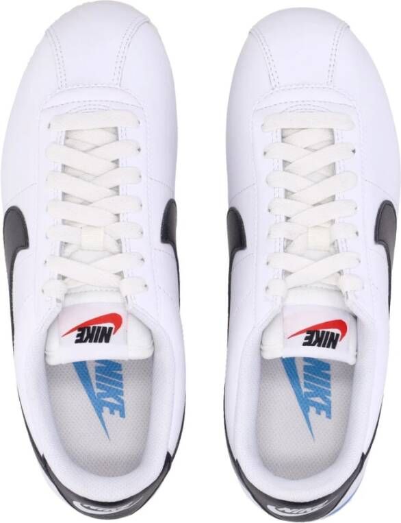 Nike Lage Leren Schoen Wit Zwart Blauw White Dames