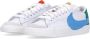 Nike Lage Schoen Blazer Jumbo Wit Blauw White Dames - Thumbnail 4