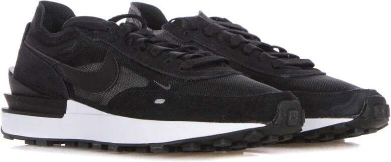 Nike Lage Sneaker Zwart Wit Oranje Wafel Stijl Black Heren