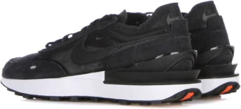 Nike Lage Sneaker Zwart Wit Oranje Wafel Stijl Black Heren
