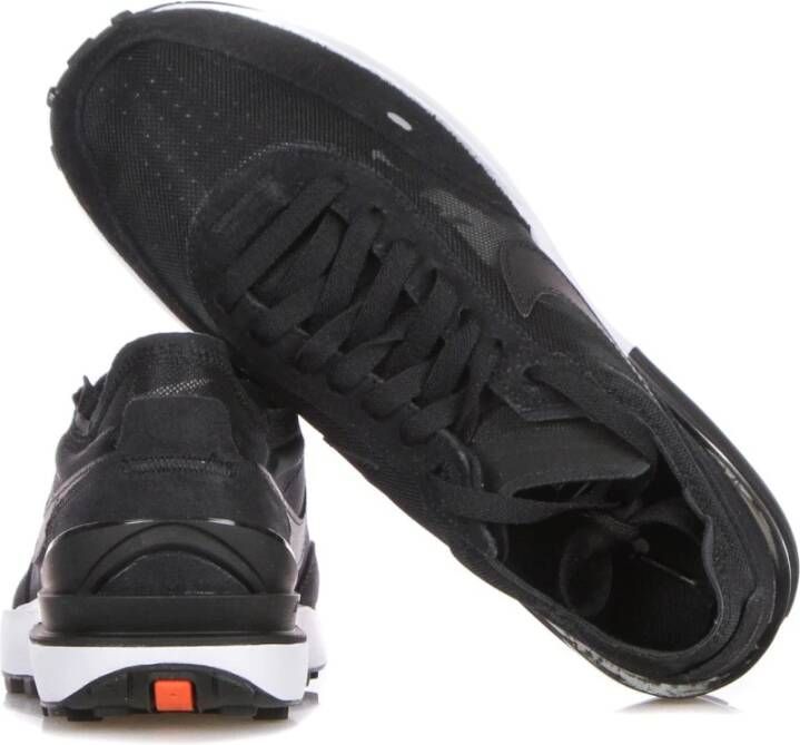 Nike Lage Sneaker Zwart Wit Oranje Wafel Stijl Black Heren