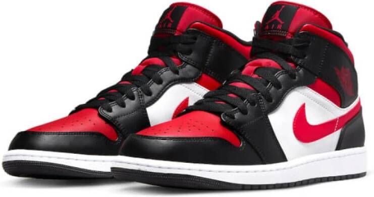 Nike Bred Toe Sneakers Zwart Wit Vuurrood Red Heren