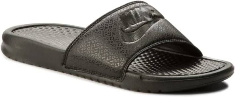 Nike Platte schoenen met logomotief Black Heren