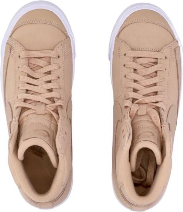 Nike Premium Hoge Leren Sneaker Beige Dames