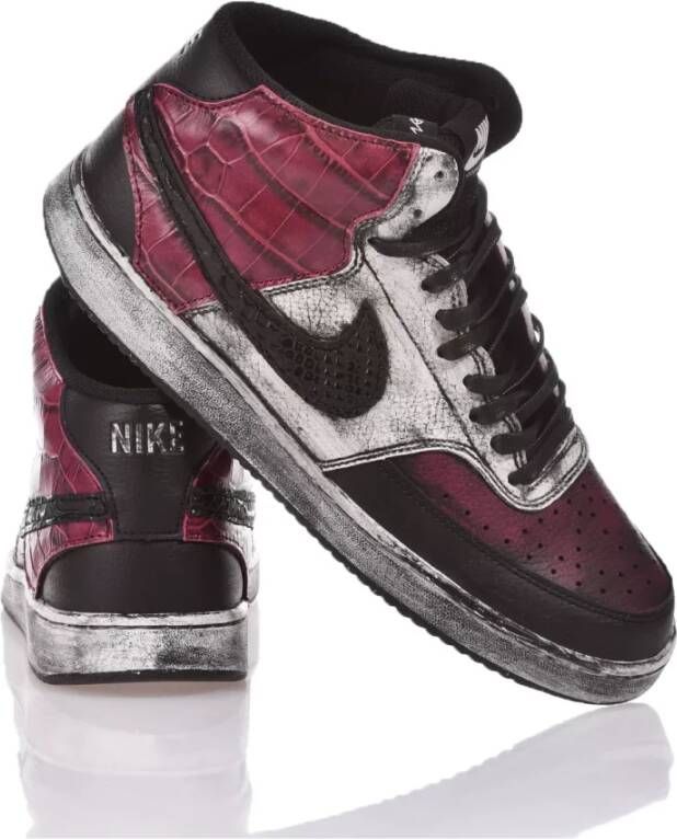 Nike Handgemaakte Zwarte Rode Sneakers voor Heren Rood Heren