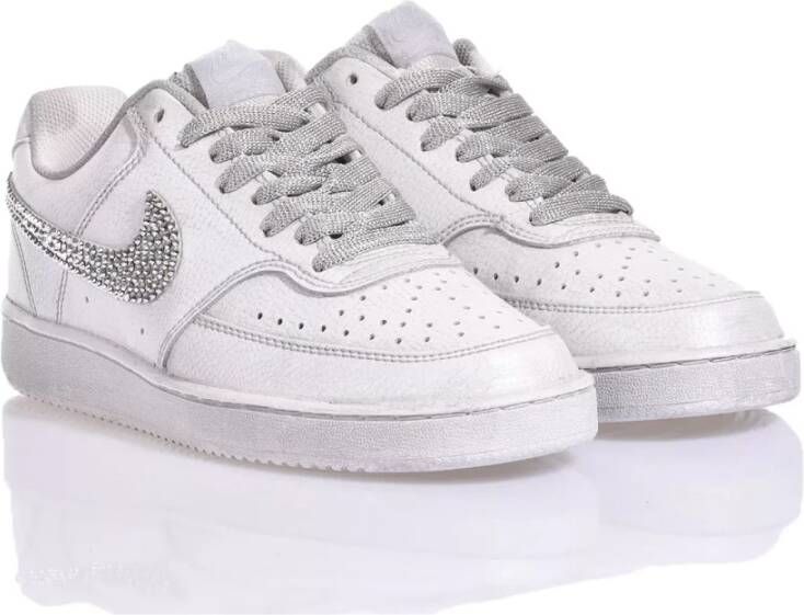 Nike Handgemaakte Zilveren Sneakers voor Vrouwen Wit Dames