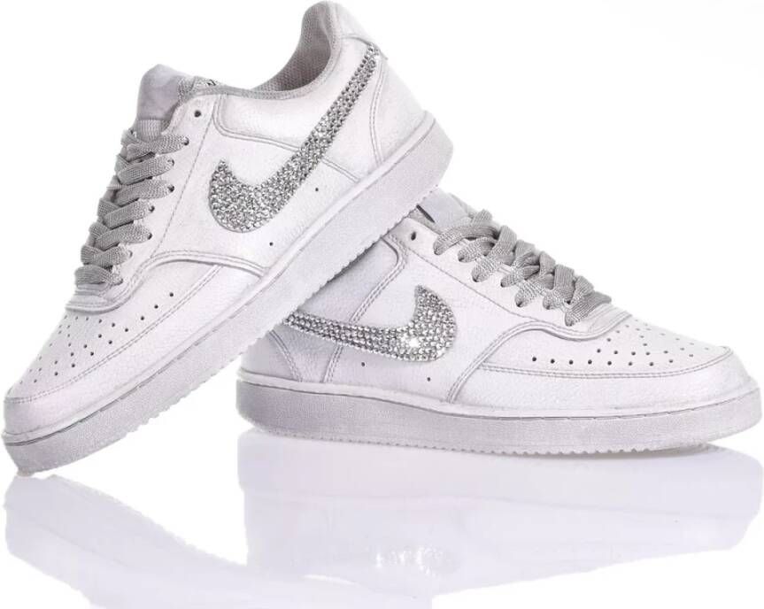 Nike Handgemaakte Zilveren Sneakers voor Vrouwen Wit Dames