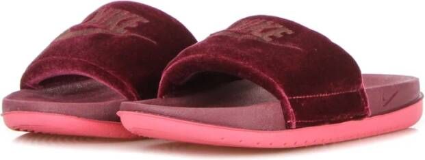 Nike Velours Band Slippers Donkerroze Pink Dames