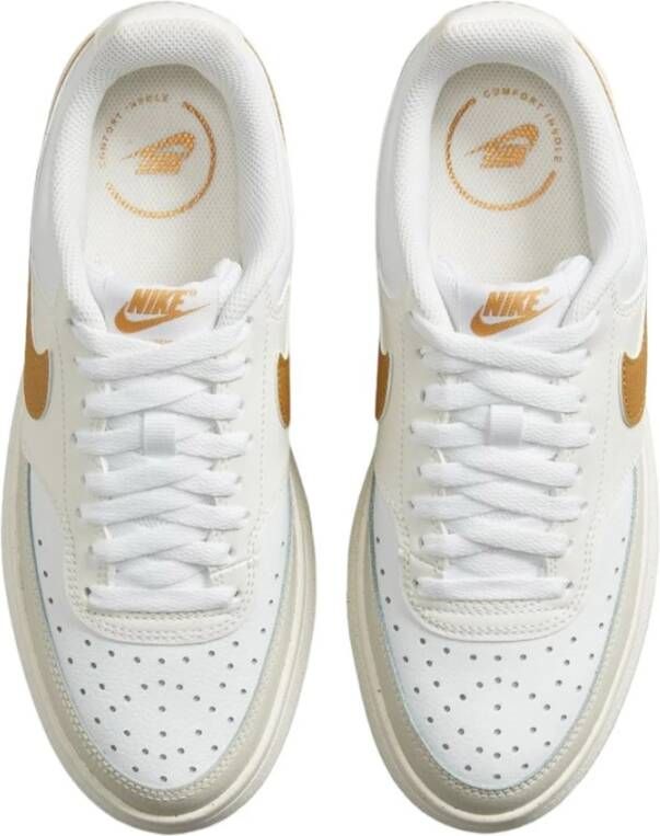 Nike Witte sportiee leren sneakers oor dames White Dames