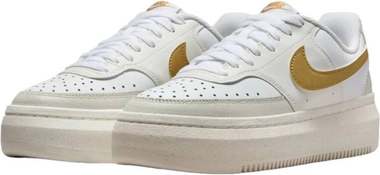 Nike Witte sportiee leren sneakers oor dames White Dames