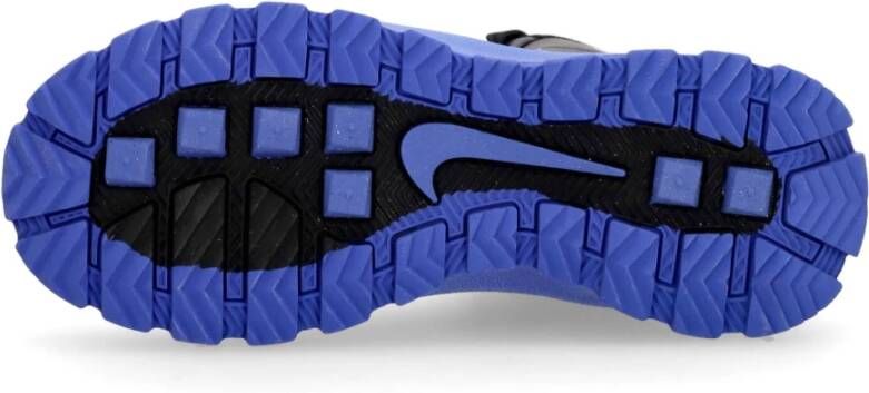 Nike Zwarte Mid-Top Veterschoen met Blauwe Accents Black Dames