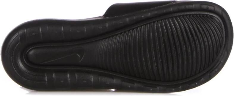 Nike Zwarte Slide Slippers met Gestructureerd Voetbed Black Heren
