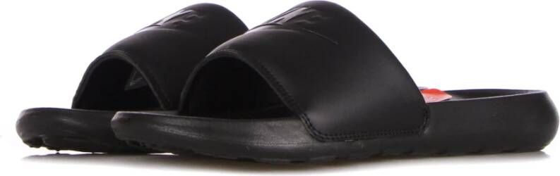 Nike Zwarte Slide Slippers met Gestructureerd Voetbed Black Heren