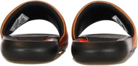 Nike Zwarte Slide Slippers met Metallic Koper Brown Dames