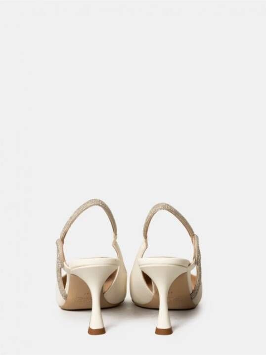 Ninalilou Juwelen Wit Leren Slingback Sandaal