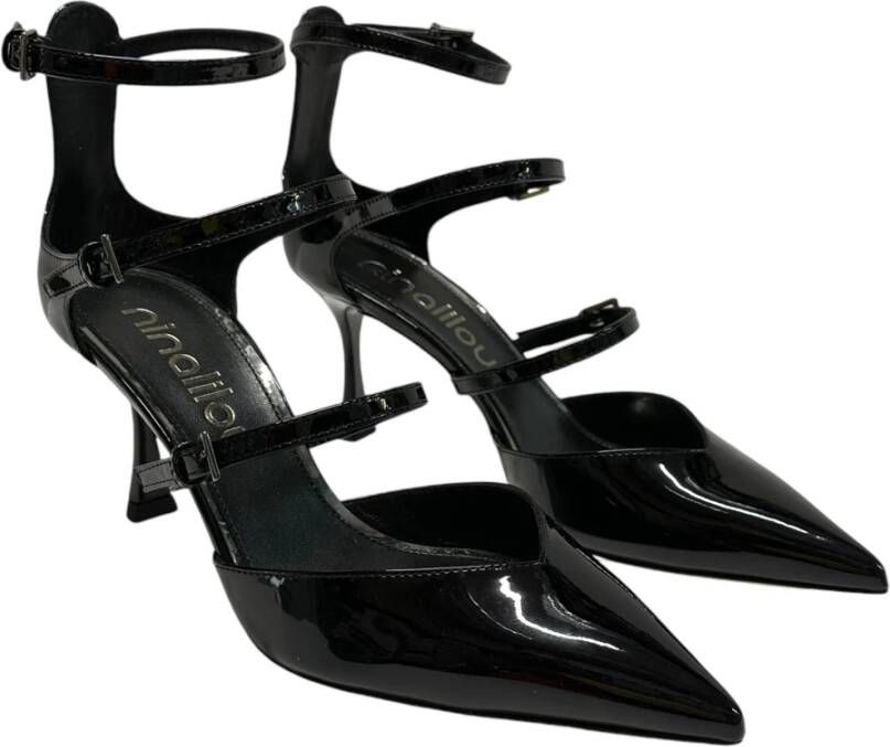 Ninalilou Lak gesp hoge hak pumps Black Dames