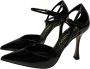 Ninalilou Lakleren Hoge Hak Pumps met Enkelband Black Dames - Thumbnail 1