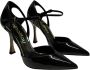 Ninalilou Lakleren Hoge Hak Pumps met Enkelband Black Dames - Thumbnail 2