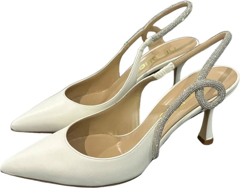 Ninalilou Polyester sandalen met strass versieringen White Dames