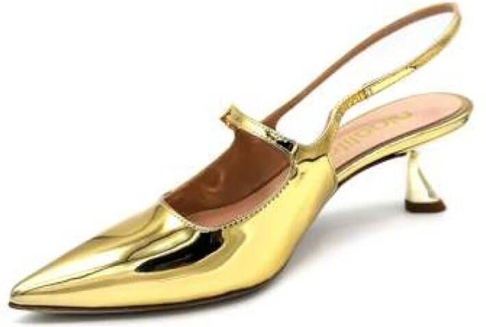 Ninalilou Spiegel Leren Slingback Sandalen Yellow Dames