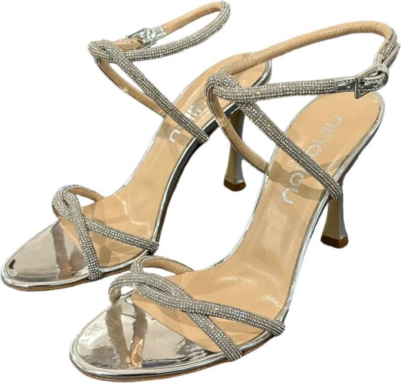 Ninalilou Spiegelsandaal met Enkelband Gray Dames