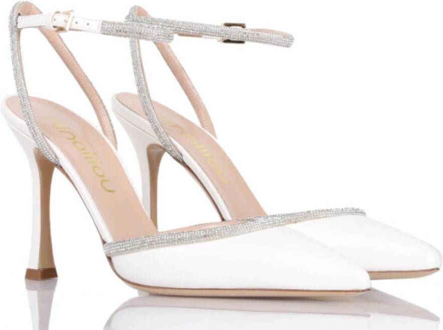 Ninalilou Strass Enkelband Hakken White Dames