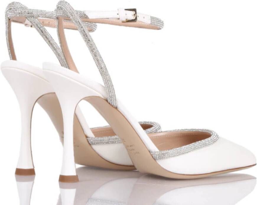 Ninalilou Strass Enkelband Hakken White Dames