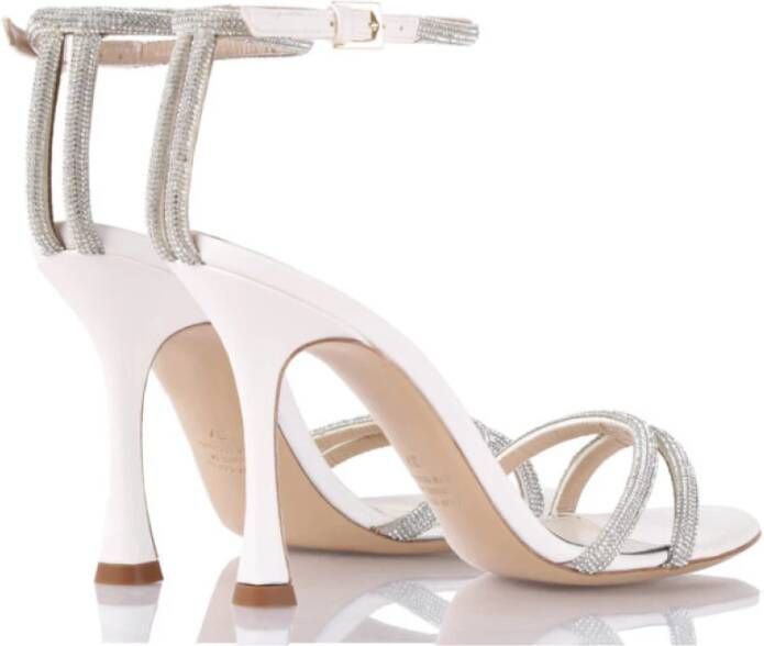 Ninalilou Versierde enkelband sandalen in polyester White Dames