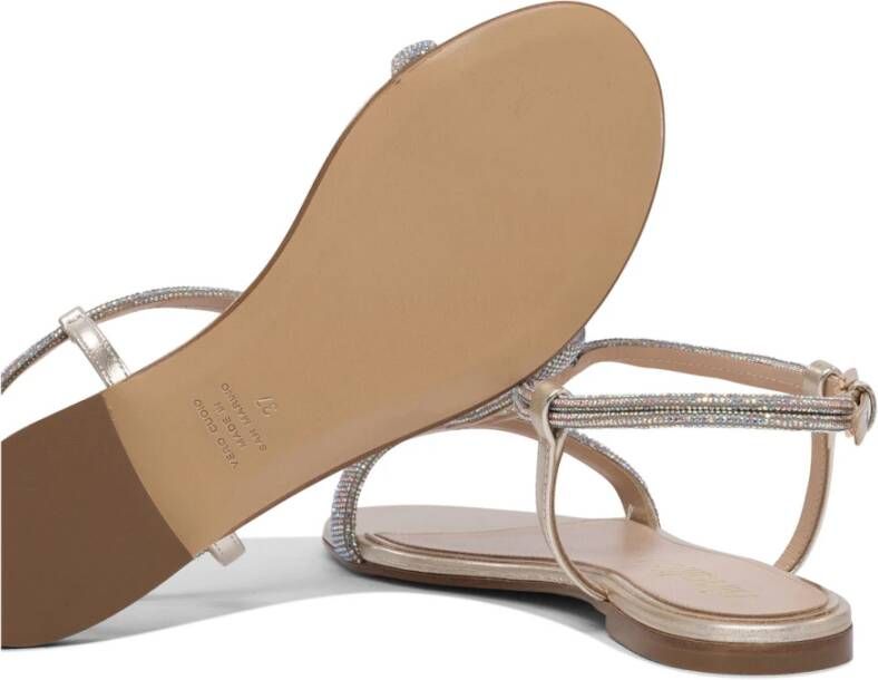 Ninalilou Zilveren Leren Sandalen voor Vrouwen