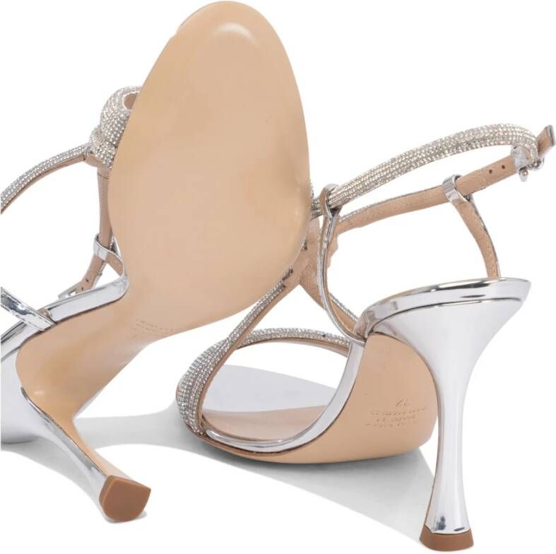Ninalilou Zilveren Leren Sandalen voor Vrouwen