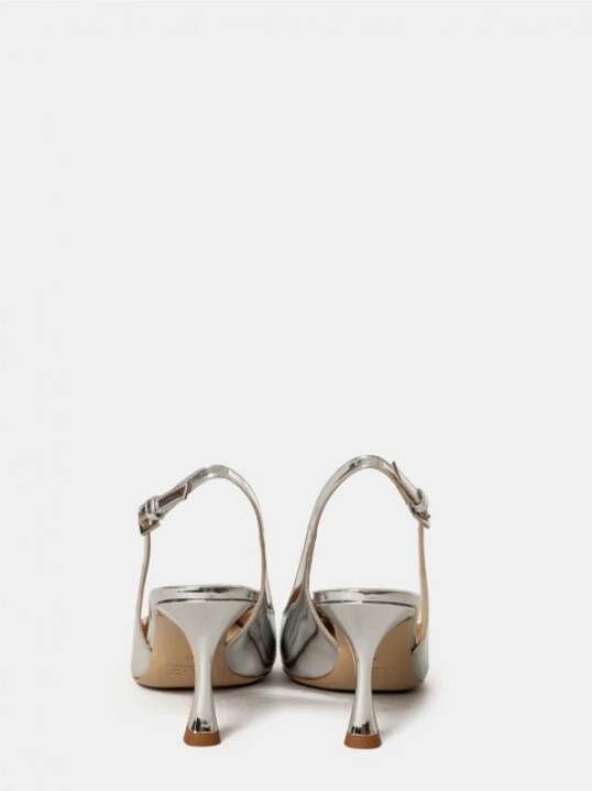 Ninalilou Zilveren Spiegel Slingback Sandaal