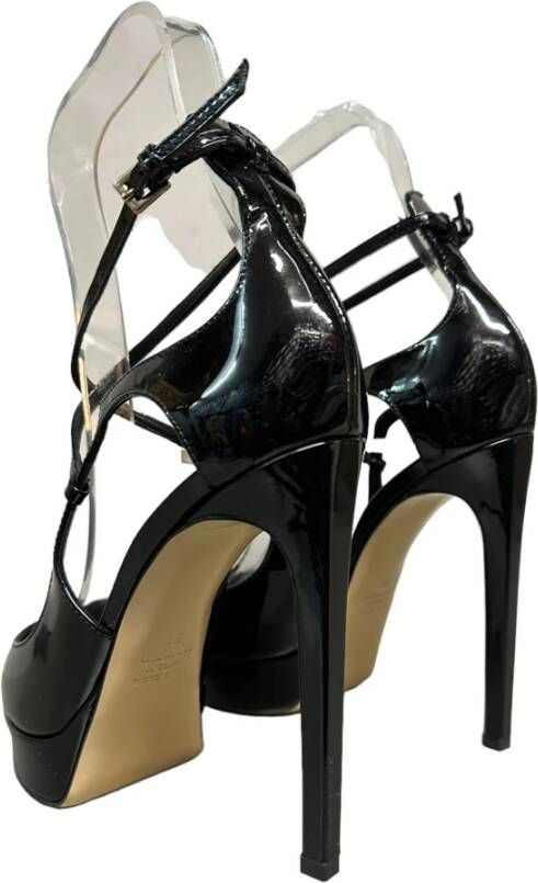 Ninalilou Zwarte lakleren hoge hak pumps Black Dames