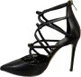 Ninalilou Zwarte leren bandjes hakken Black Dames - Thumbnail 2